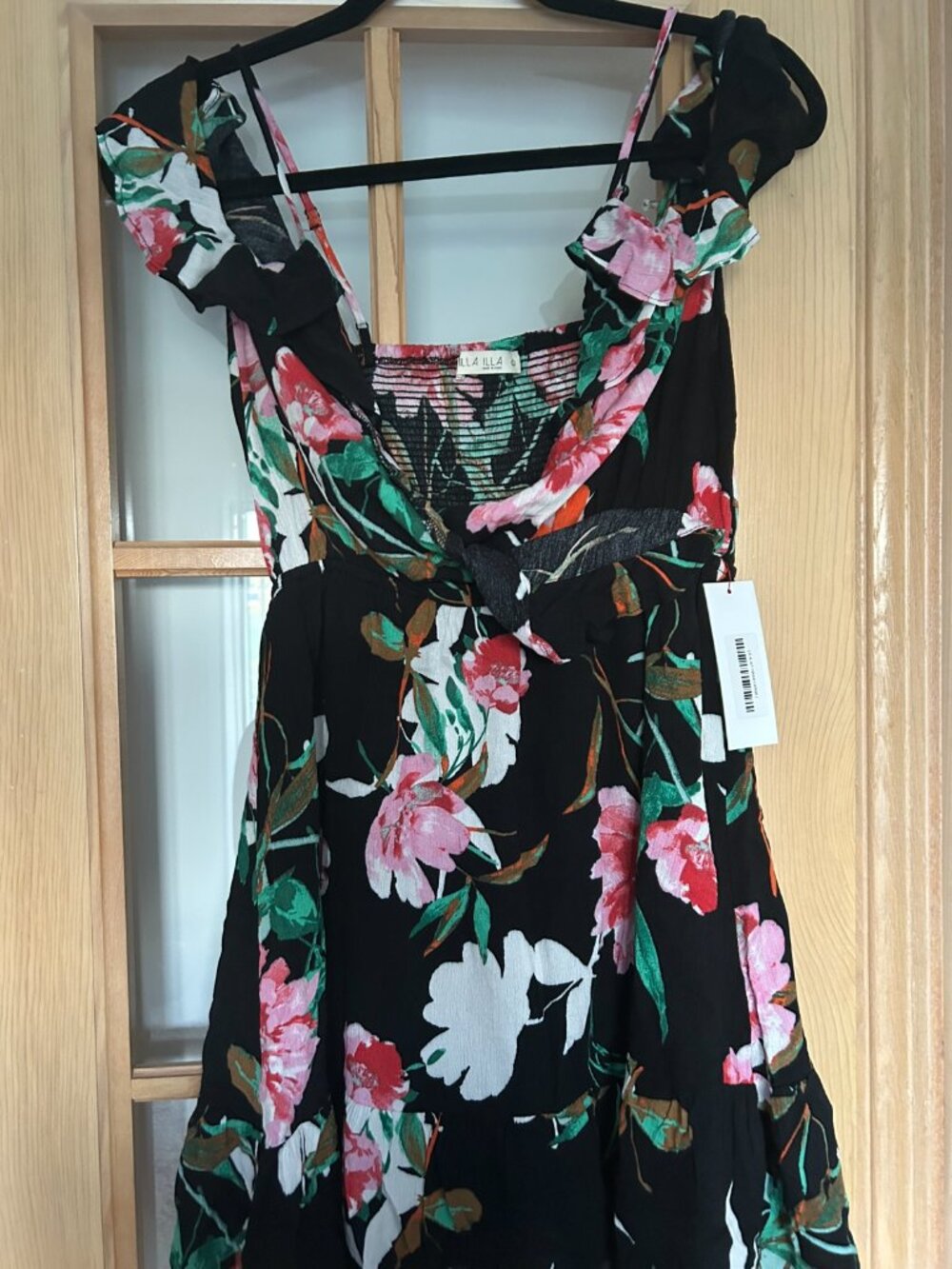 Floral Ruffle Mini Dress – Size Large - Picture 2 of 9